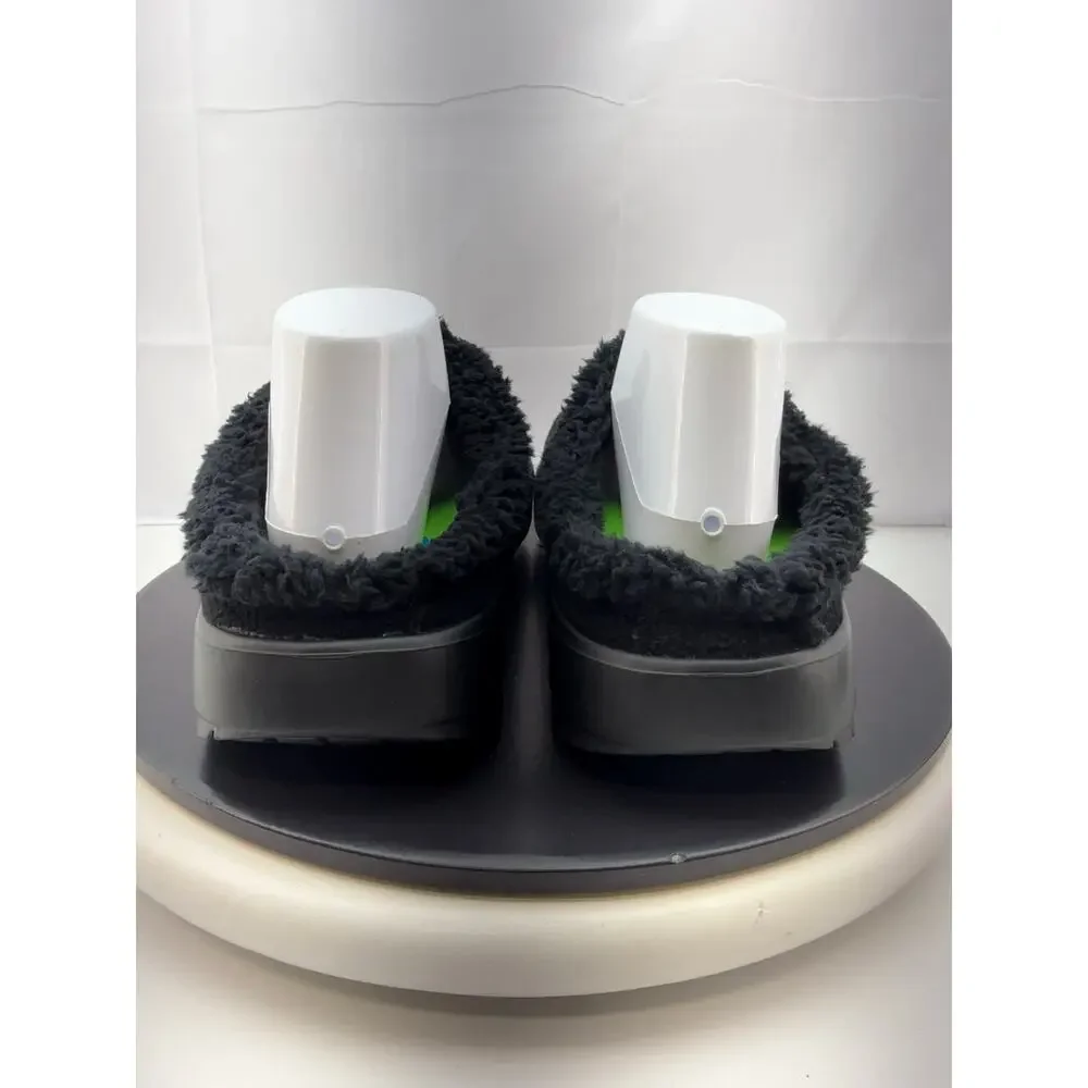 Oofos Oocoozie Mule Mens‎ Size 11 Black Sherpa Comfort Recovery Slip On Shoes
